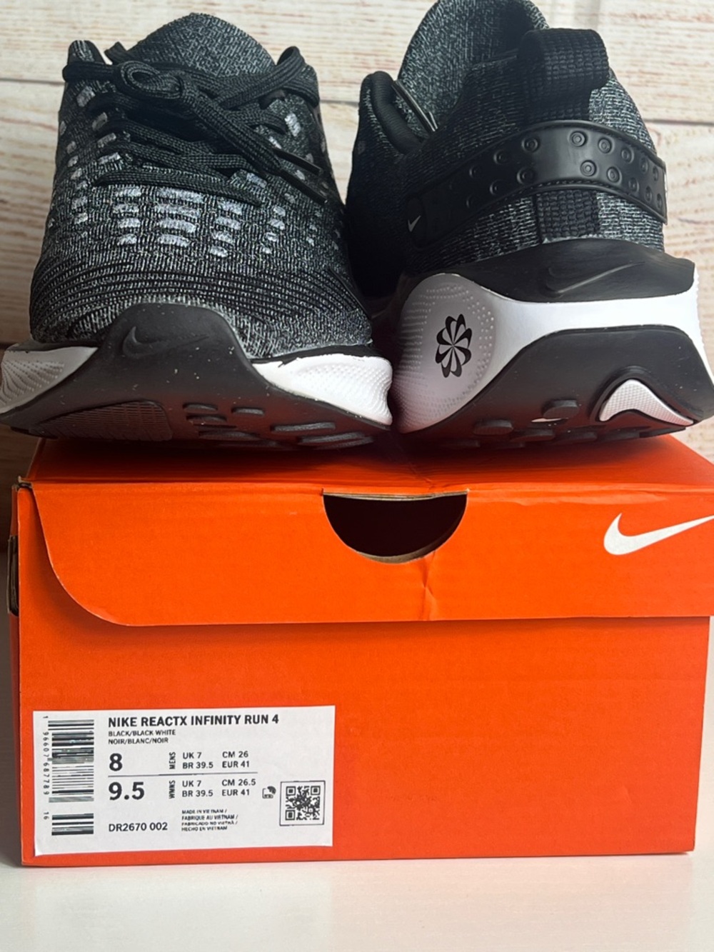 Nike ReactX Infinity Run 4 Black White Men’s Size 8 / Women’s 9.5 DR2670-002 - Picture 9 of 9